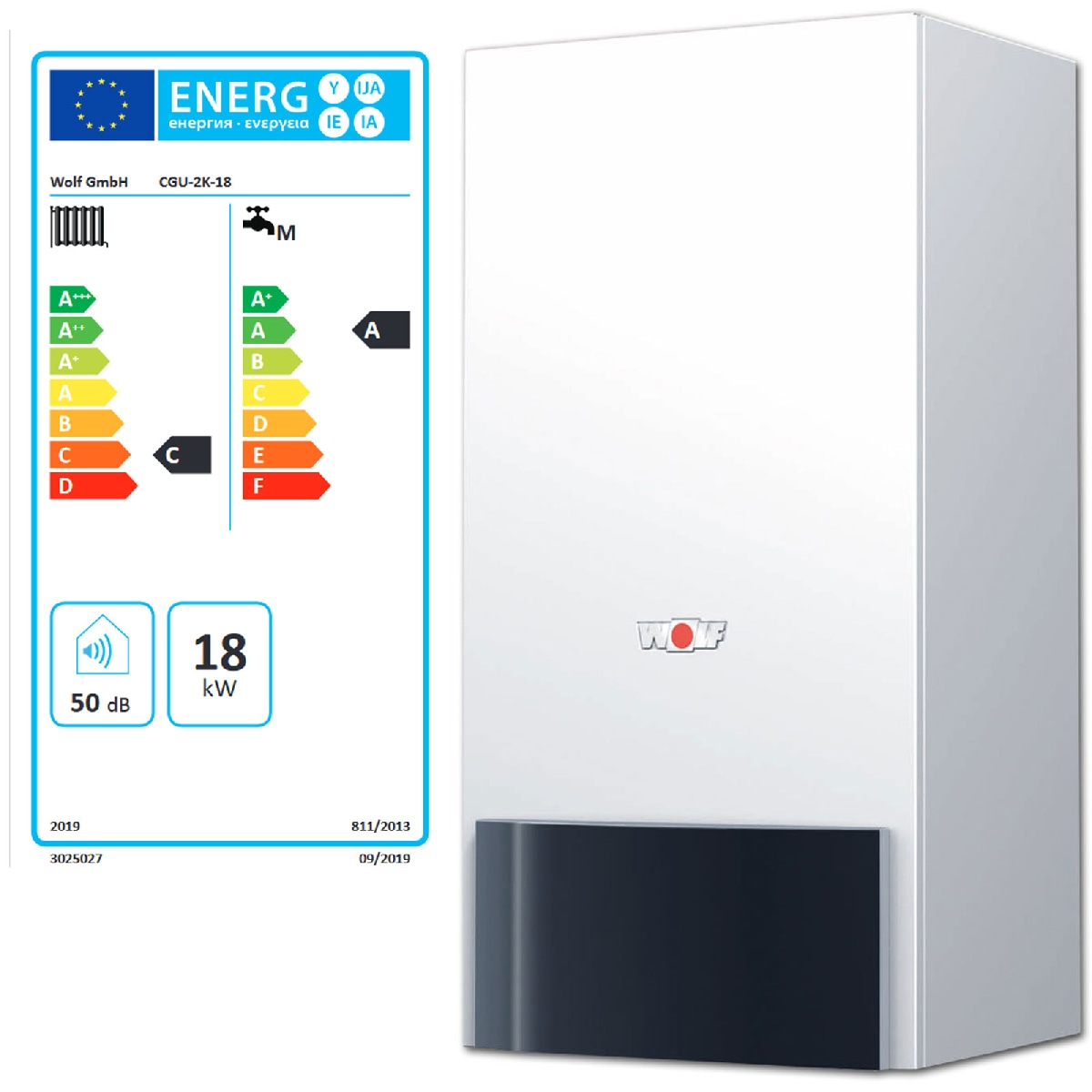 Wolf CGU-2K Neu Comfortline Gas Heizwert Kombitherme 18kW Erdgas E 8616108