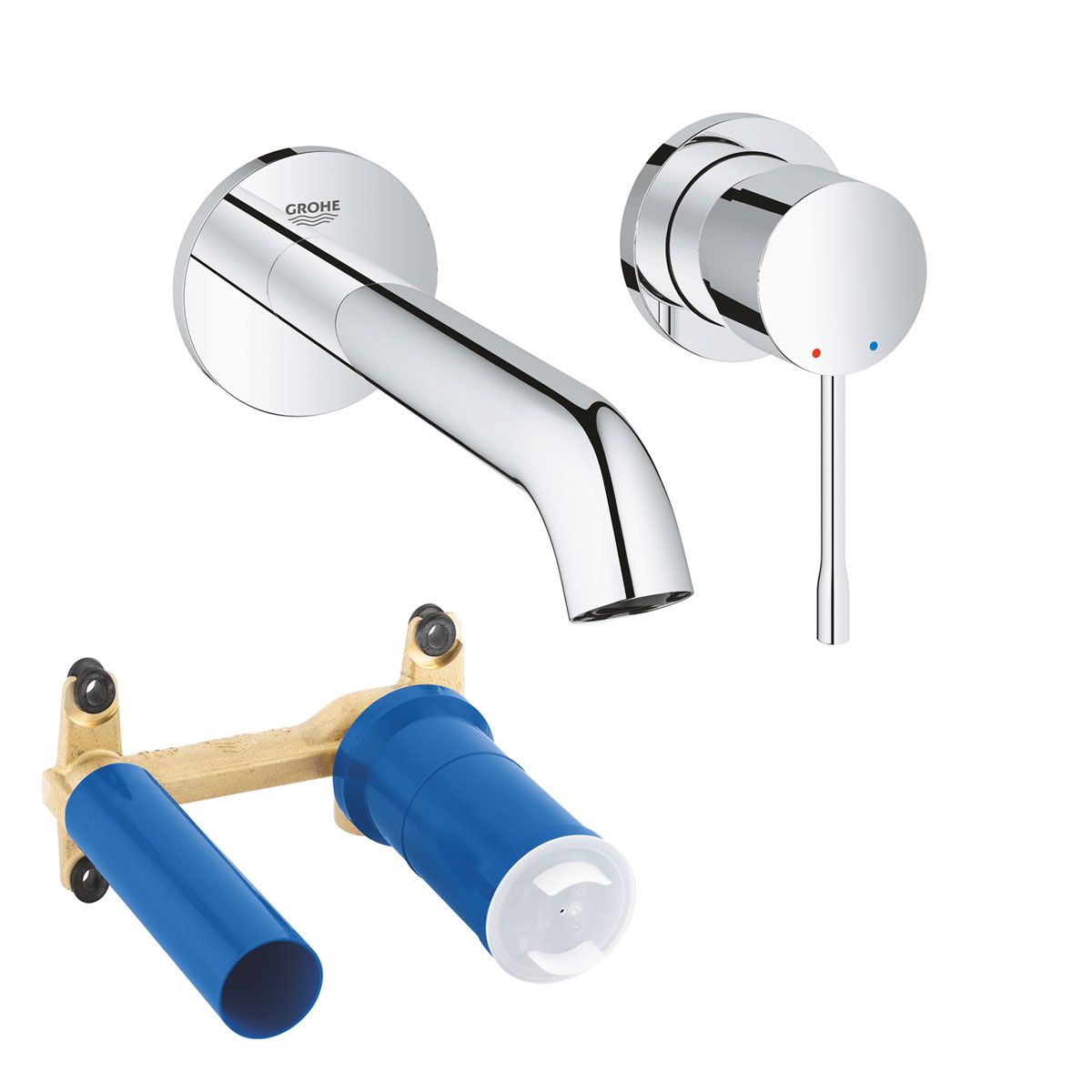Grohe Essence 2 Loch Waschtischbatterie 183mm verchromt + Unterputz ...