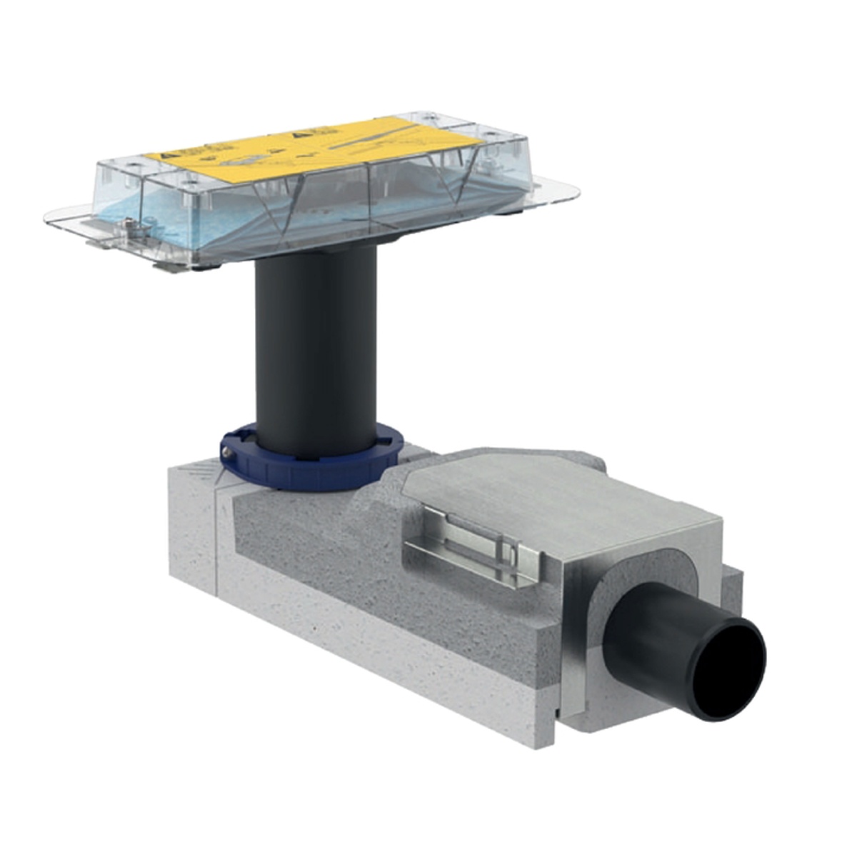 Geberit CleanLine Rohbauset Duschrinne DN50 waagerecht Fußbodenaufbau 90-200 mm