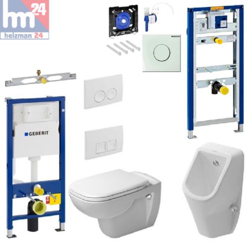Komplettset Geberit Duofix Basic Vorwandelement m. DCode WC u. Urinal