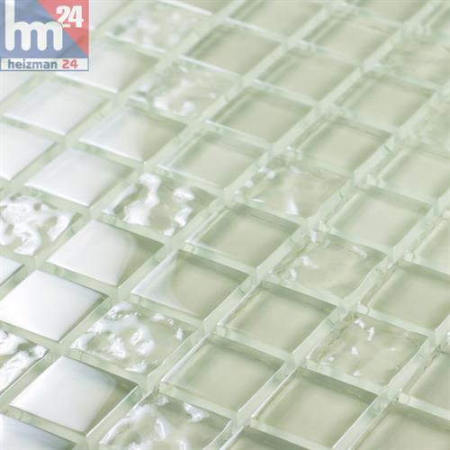 Glasmosaik Crystal Son Macia Mosaikmatte transparent 29,5x29,5 cm Bad Küche Pool