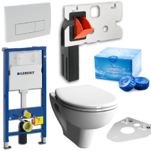 Betätigungsplatte Komplettset Geberit Element UP100 mit Vitra Wandtiefspül-WC u
