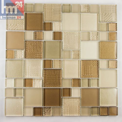 mosaico in vetro BOJANO Piastrelle Marrone Chiaro Beige 29,5X29,5x0 ... mosaico in vetro BOJANO Piastrelle Marrone Chiaro Beige 29,5X29,5x0 ...