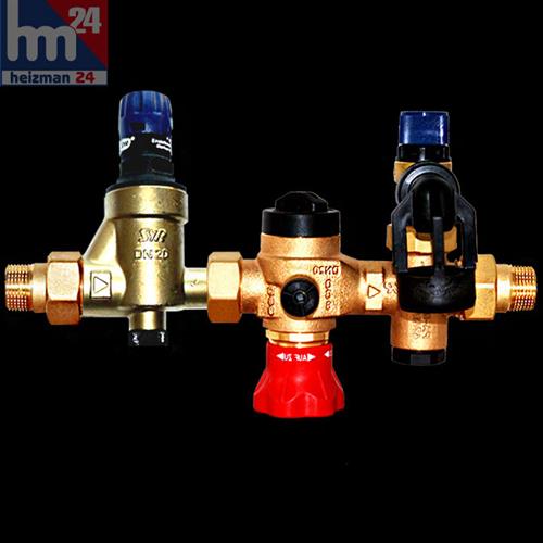 Gruppo Di Sicurezza SYR 323 KV 30 Per Scaldacqua - DN 15, Ottone Cromato, Fino A 200 Litri